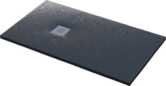 Sanitec Flat Stone Acrylic Shower 80x80cm Grey