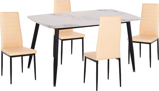 Esszimmermöbel-Set Raven Mit 4 Stücken 120x70cm