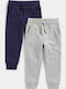 Kids Sweatpants Set Grey And Dark Blue 2 Pieces