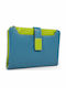 Große Leder Damenbrieftasche Petrol Blau