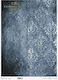 Decoupage Rice Paper A3 Damask Blue Pattern Itd