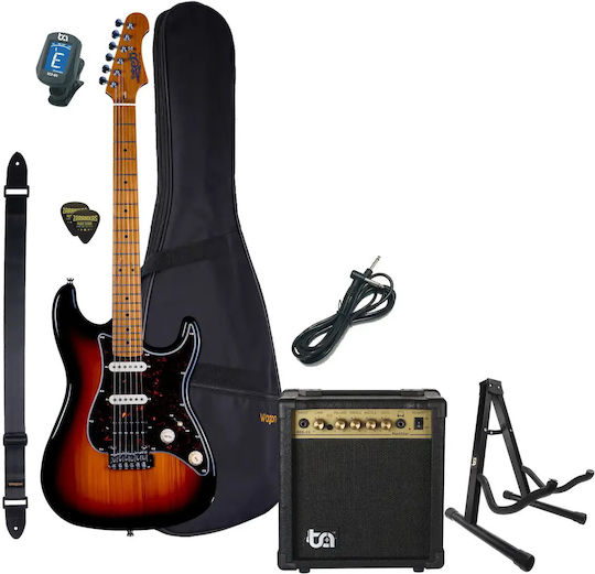 Jet Js-400 Sb Stratocaster Hss Ηλεκτρική Κιθάρα Sunburst Essentials Πακέτο