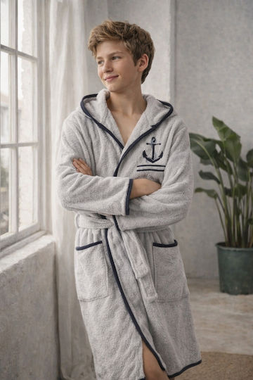 SteweHome Kids Bathrobe Gray Hooded