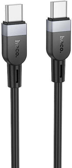 Hoco Silicone USB 2.0 Cable USB-C Male - USB-C 60W Black 2m HOC-636322