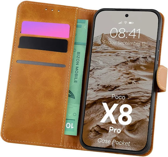 Bizon Pocket Book Δερματίνης / Σιλικόνης Navy Μπλε (Poco X8 Pro)