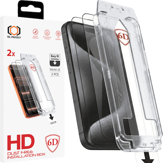 Tel Protect 2.5D Vollflächig Gehärtetes Glas Matt 2Stücke (iPhone 15 Pro Max)