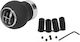 Universal Gear Shift Knob – 5 Speeds – Aluminum Pu Leather – Adapters 8 10 11 12 Mm