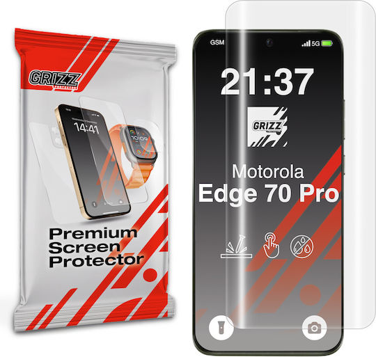 GrizzGlass Hydrogel Displayschutzfolie Kompatibel Motorola Edge 70 Pro Transparent
