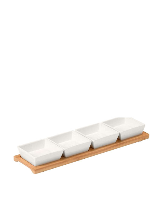 Kesper Kesper Dessert Turm Ständer & Tabletts mit Basis aus Weißem Porzellan 5 Stück