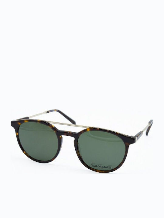 Tailor Made Unisex Sonnenbrillen mit Braun Schildkröte Horn umrandet und Grünem Glas TM15141-C2