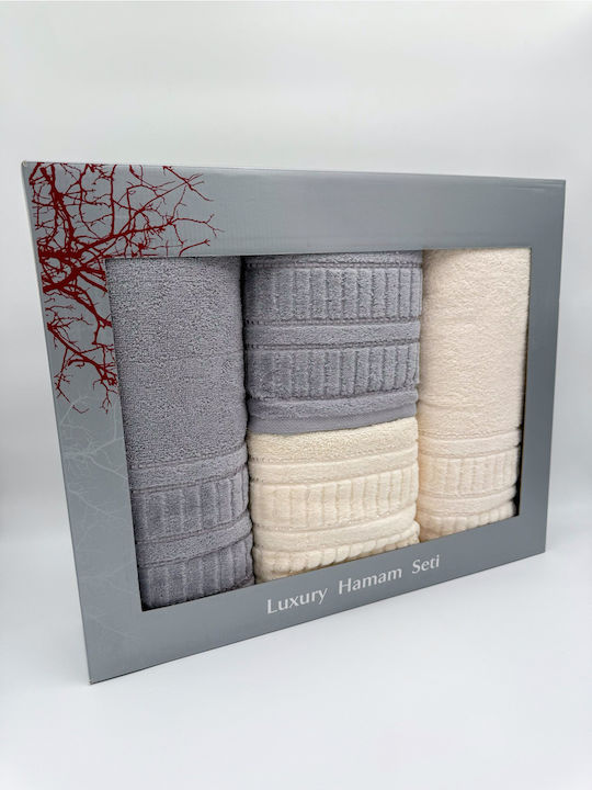 SteweHome Bath Towels Set 4pcs Gray