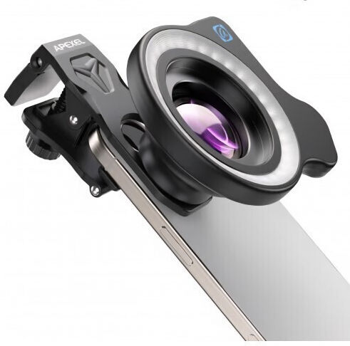 Apexel Lentilă Macro Ultra 100x Pentru Smartphone Cu Lumină Led Circulară Integrată Compatibilă Cu Iphone Samsung Pixel Alte Telefoane Livrare În 7-8 Zile