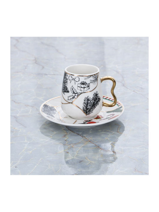 Marva Marva Weihnachtliches Tischgeschirr Becher Set 8.8x6.3x5cm 90ml 2 Stück