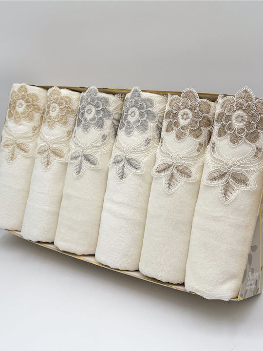 SteweHome Facecloth 50x90cm Ecru 6 Pieces