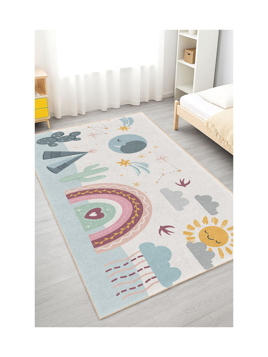 SteweHome Παιδικό Χαλί Αστέρια Πολύχρωμο 80x100cm Πάχους 60mm