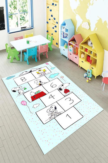 SteweHome Παιδικό Χαλί Γαλάζιο 80x350cm Πάχους 60mm