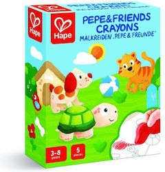 Комплект Цветни Пастели Hape Pepe Friends 5 Броя
