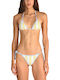 Bikini Set Striped Ecru Yellow Sky Blue