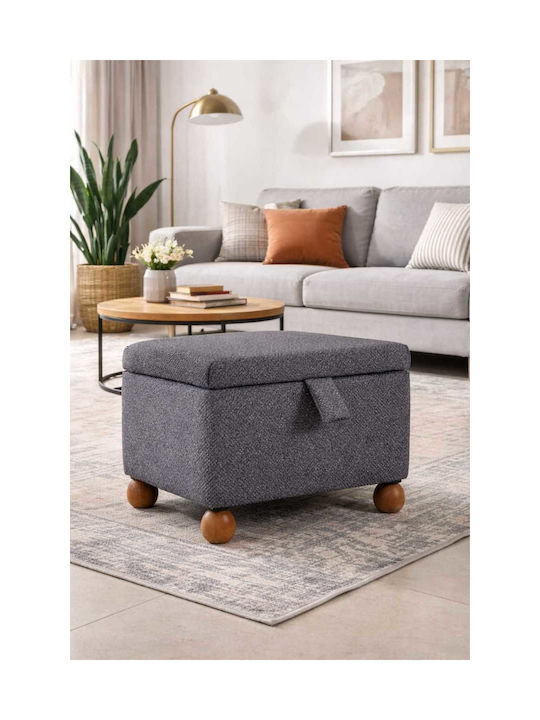 Living Room Stool With Storage Space Wooden Natural 38x59x58cm