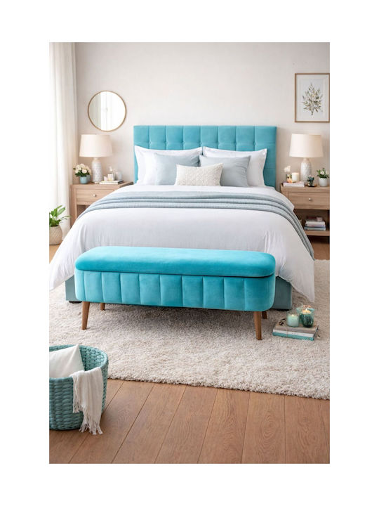 Living Room Stools With Storage Space Wooden Turquoise