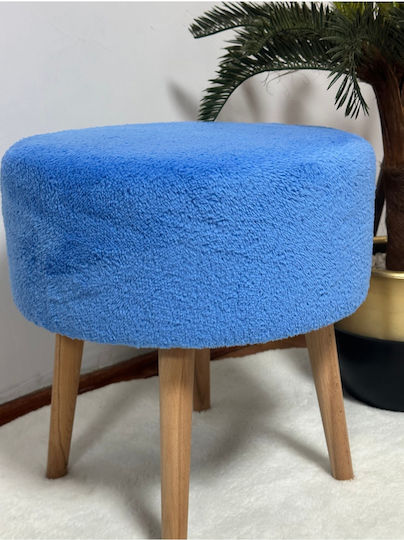 Living Room Wooden Blue Stools