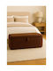 Living Room Bed Stool With Storage Space Upholstered In Red Fabric