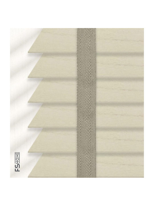 FS Wooden Shading Blind In Ecru Colour W100xH100cm