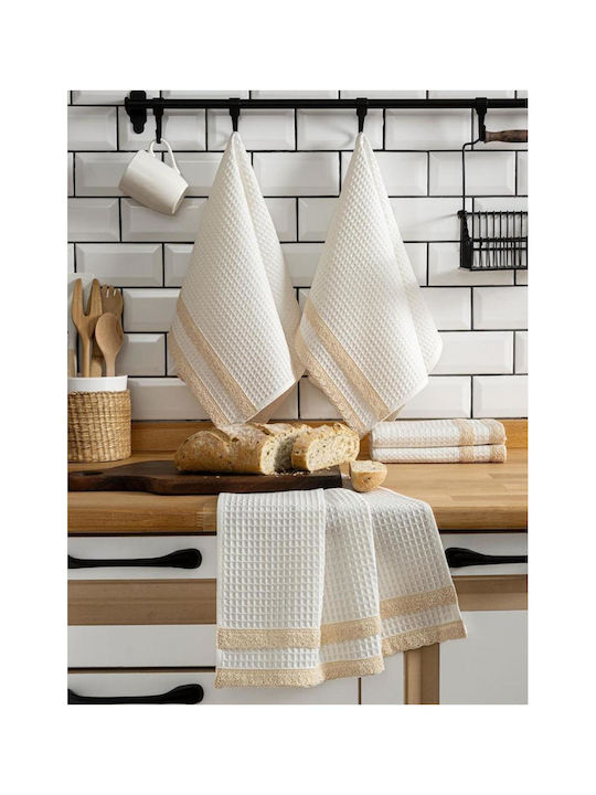 SteweHome Kitchen Towel Made of 100% Cotton in White Colour 40x60cm 5 Pieces