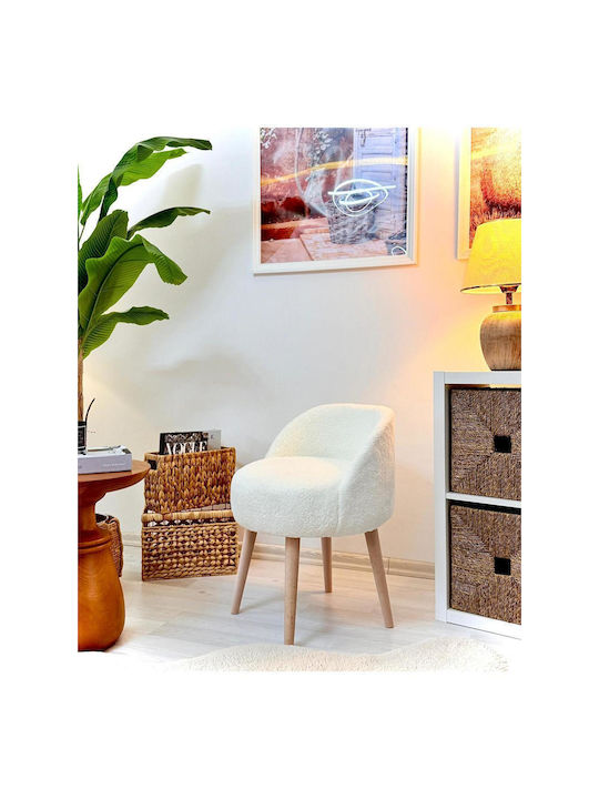 Living Room Upholstered Fabric Retro Stool 45x45x45cm