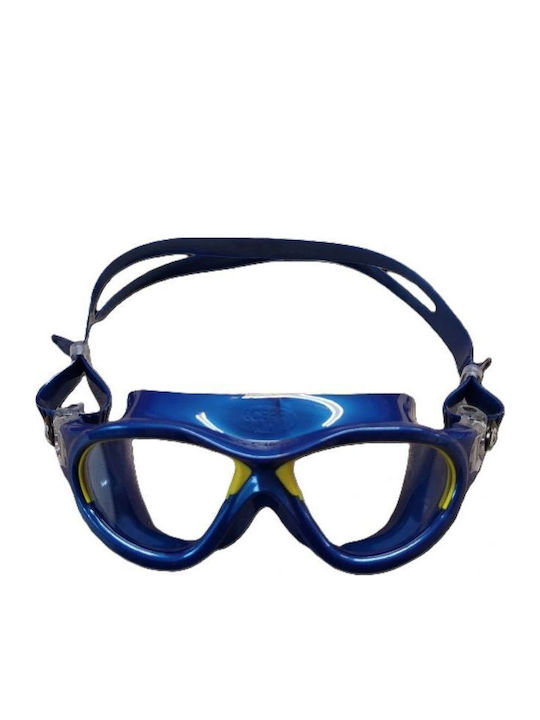 CressiSub Mini Cobra Kids Swimming Goggles with Anti-Glare Blue Lenses
