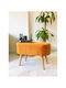 Living Room Wooden Orange Stool