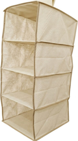 Hanging Storage Case for Clothes Underwear Socks in Beige Color 30x30x80cm
