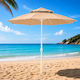 Galifas Folding Beach Umbrella Diameter 2.4m with UV Protection and Beige Air Duct