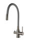 QWaterFilters Qf827 Flexible Grey Counter Kitchen Faucet