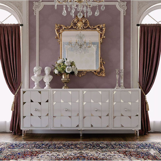 Sideboard with Mirror White 180x32x75cm