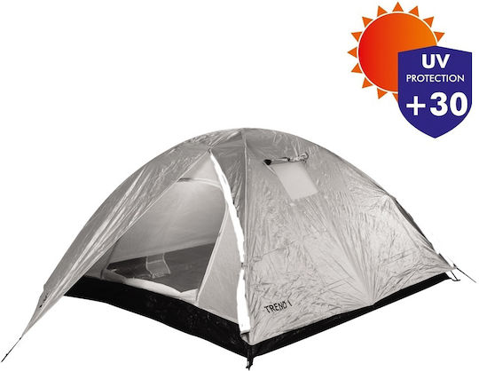 Panda Trend I Summer Camping Tent Igloo Silver with Double Cloth for 3 People 210x218x130cm