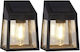 Set of 2 Wall Mounted Solar Lights with Warm White Light