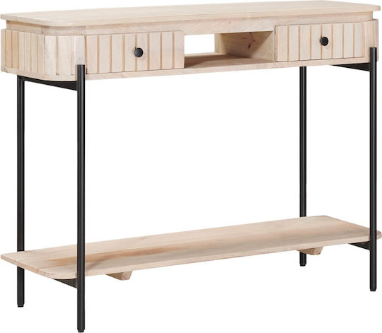 Table Made of Solid Wood White 100x30x76cm