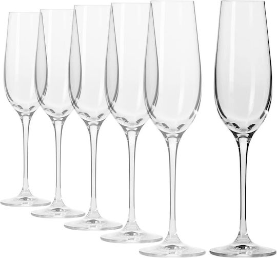 Krosno Set Brillen Champagner Kelch Kristall 180ml 6 Stück