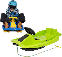 Plastic Sled Brake Steering Wheel Santa Claus 97x53x25cm Green