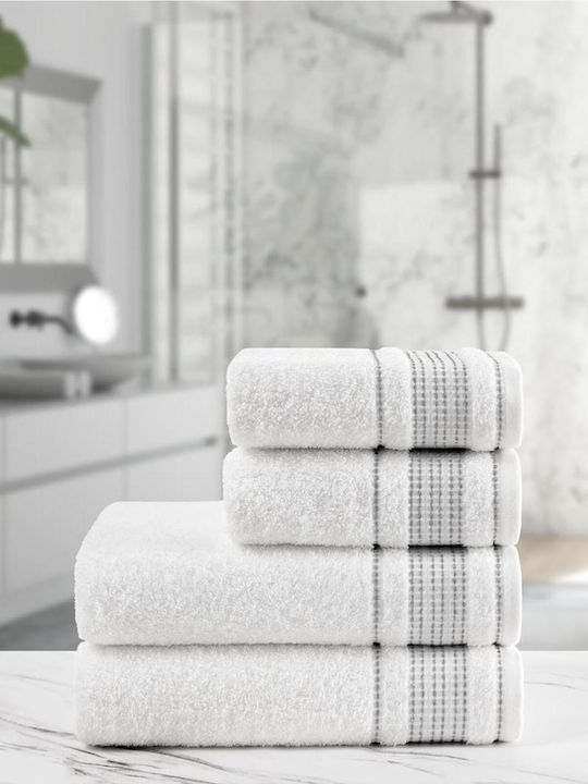 SteweHome Set Bath Towels 4 Pieces White