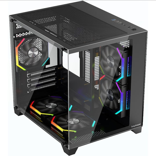 1STPLAYER BV5 Gaming Mini Tower Computer Case with Side Window Black
