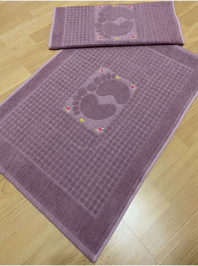 SteweHome Set Cotton Bath Mats STE-024649-V50873 Purple 50x70cm 2 Pieces