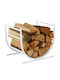 Relaxdays Coș Metalic De Depozitare Lemne 40x38x46cm Alb