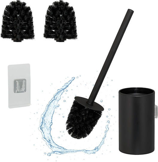 Relaxdays Metallische Toilettenbürste Badezimmer Schwarz