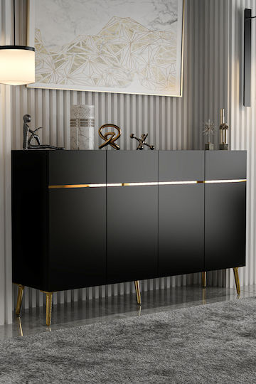 Wooden Sideboard Black 120x32x75cm