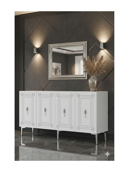 Sideboard Holz Weiß 150x32x75cm