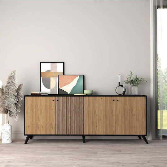 Μπουφές Ξύλινος Μαύρος 180x40x78cm
