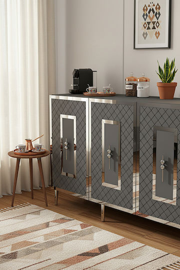 Wooden Sideboard Brown 150x32x75cm