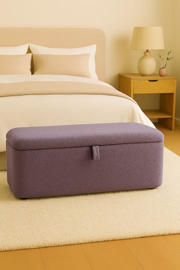 Bench Stool With Storage Space Purple